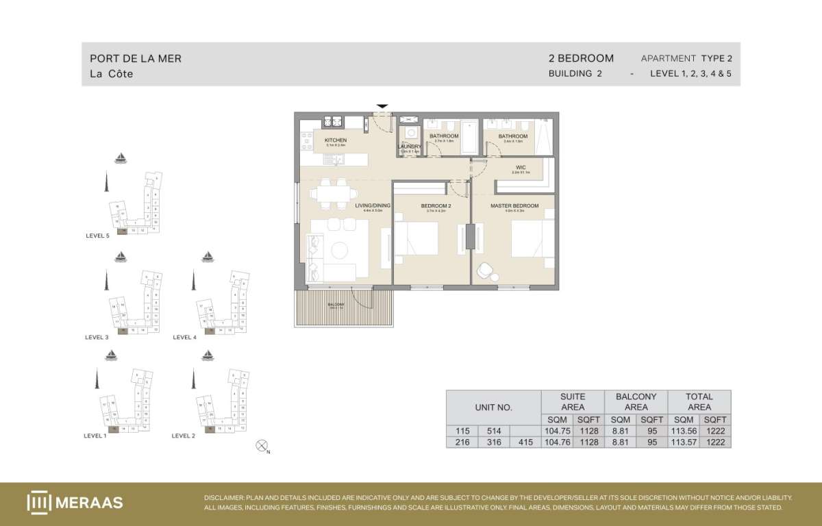 2-2BHK-Type 2 - Unit 115,216,316,415,514